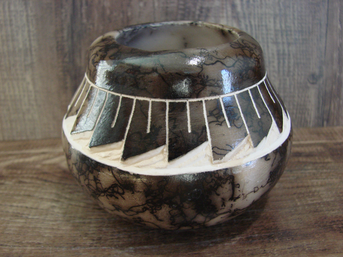 Native American Navajo Indian Horse Hair Pottery by Vail