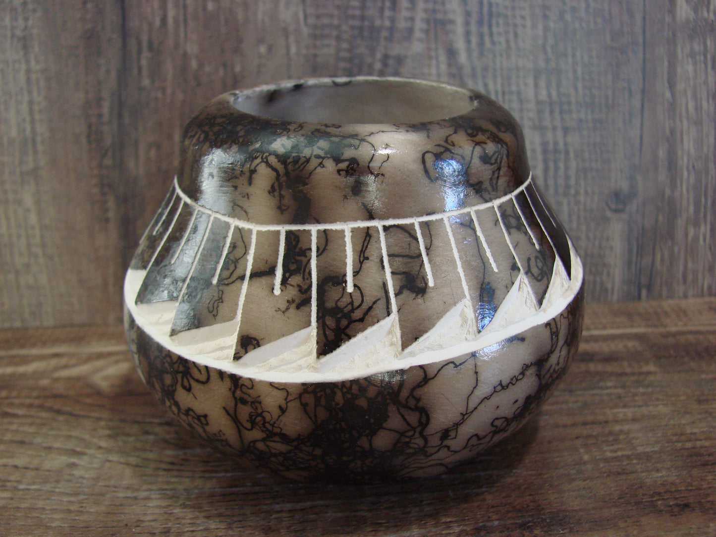 Native American Navajo Indian Horse Hair Pottery by Vail