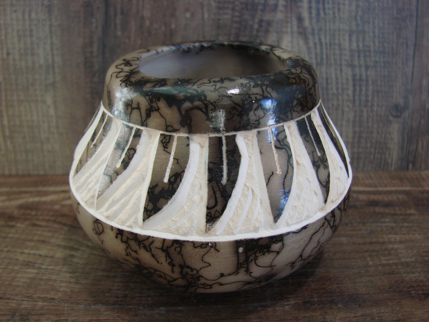 Native American Navajo Indian Horse Hair Pottery by Vail