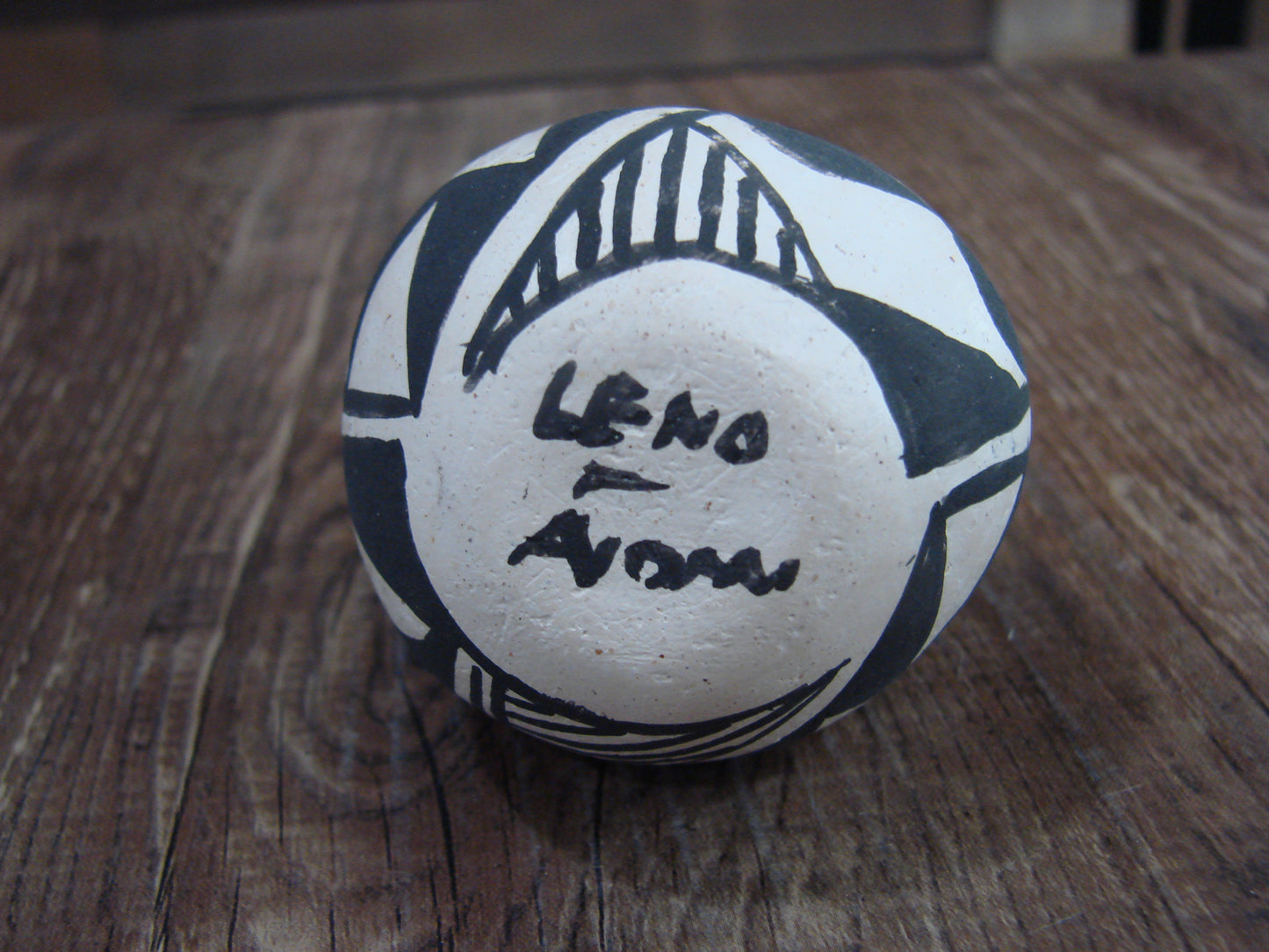 Small Native American Acoma Hand Painted Clay Wedding Vase by Leno