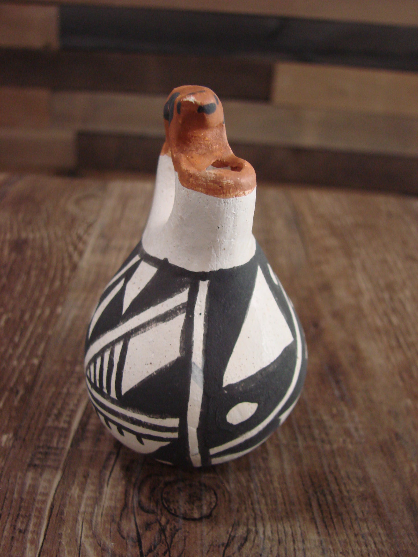 Small Native American Acoma Hand Painted Clay Wedding Vase by Leno