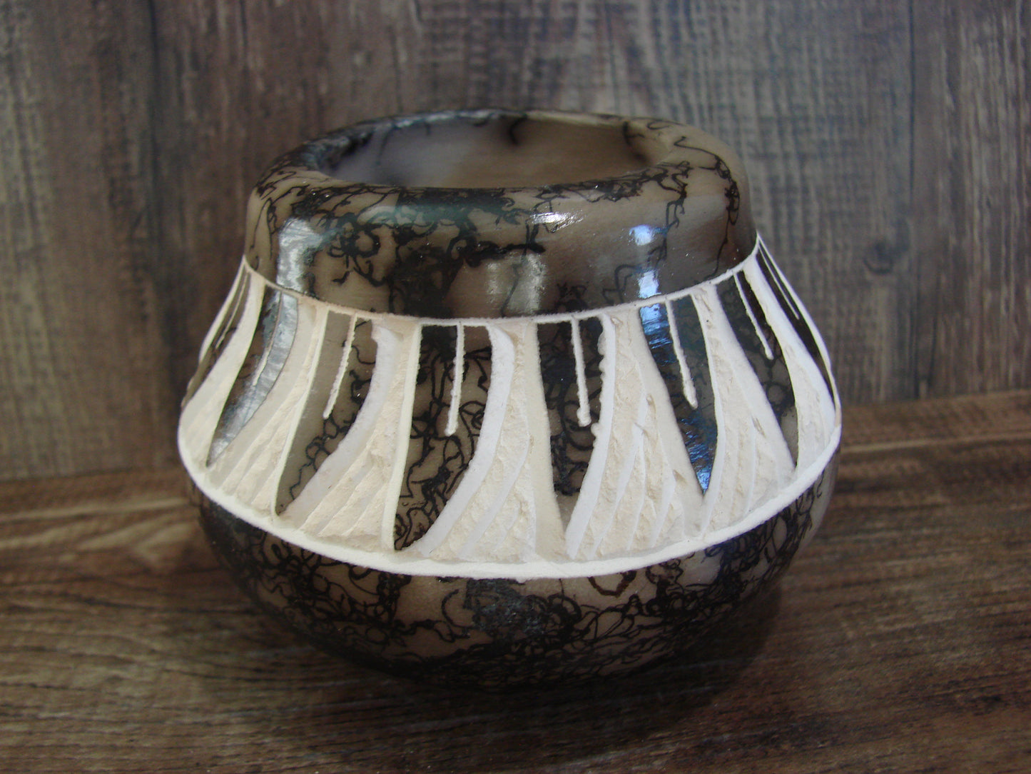 Native American Navajo Indian Horse Hair Pottery by Vail