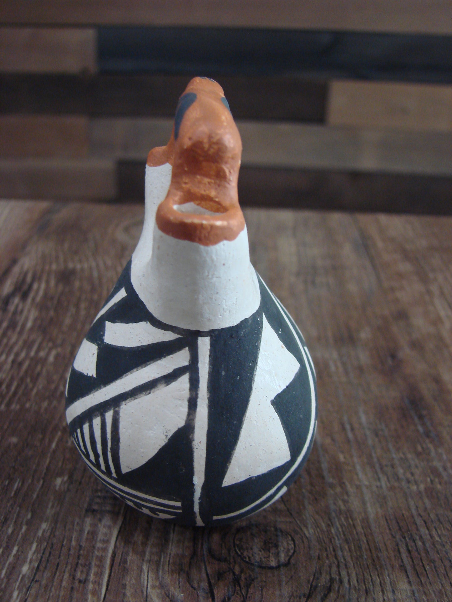Small Native American Acoma Hand Painted Clay Wedding Vase by Leno