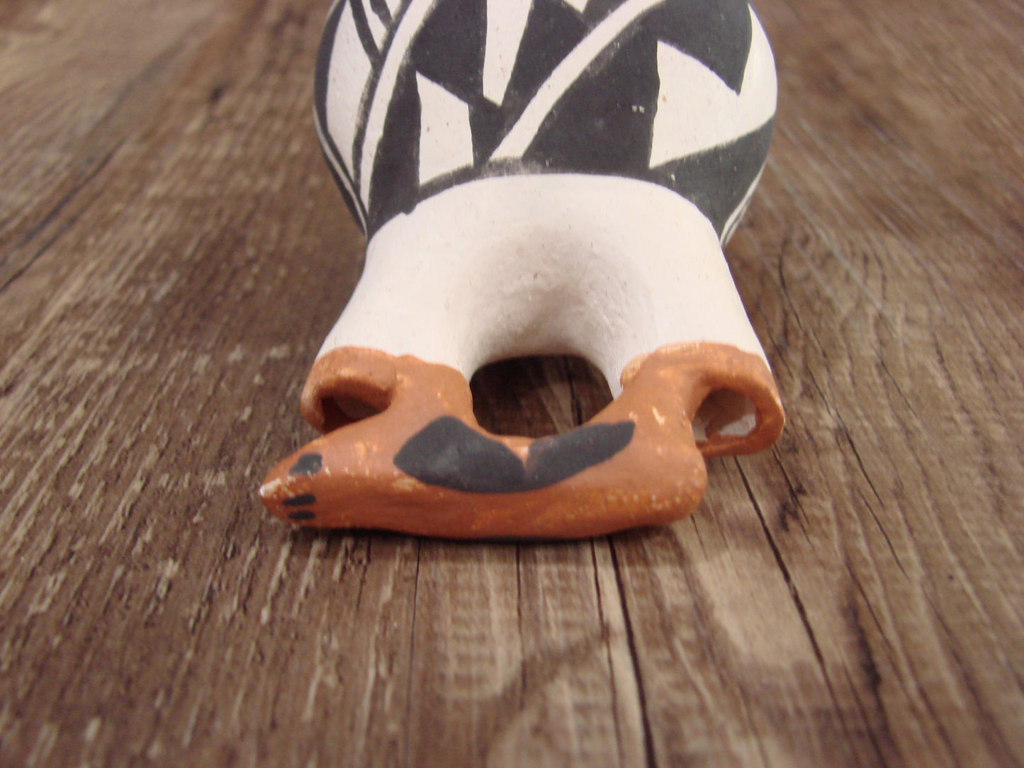 Small Native American Acoma Hand Painted Clay Wedding Vase by Leno