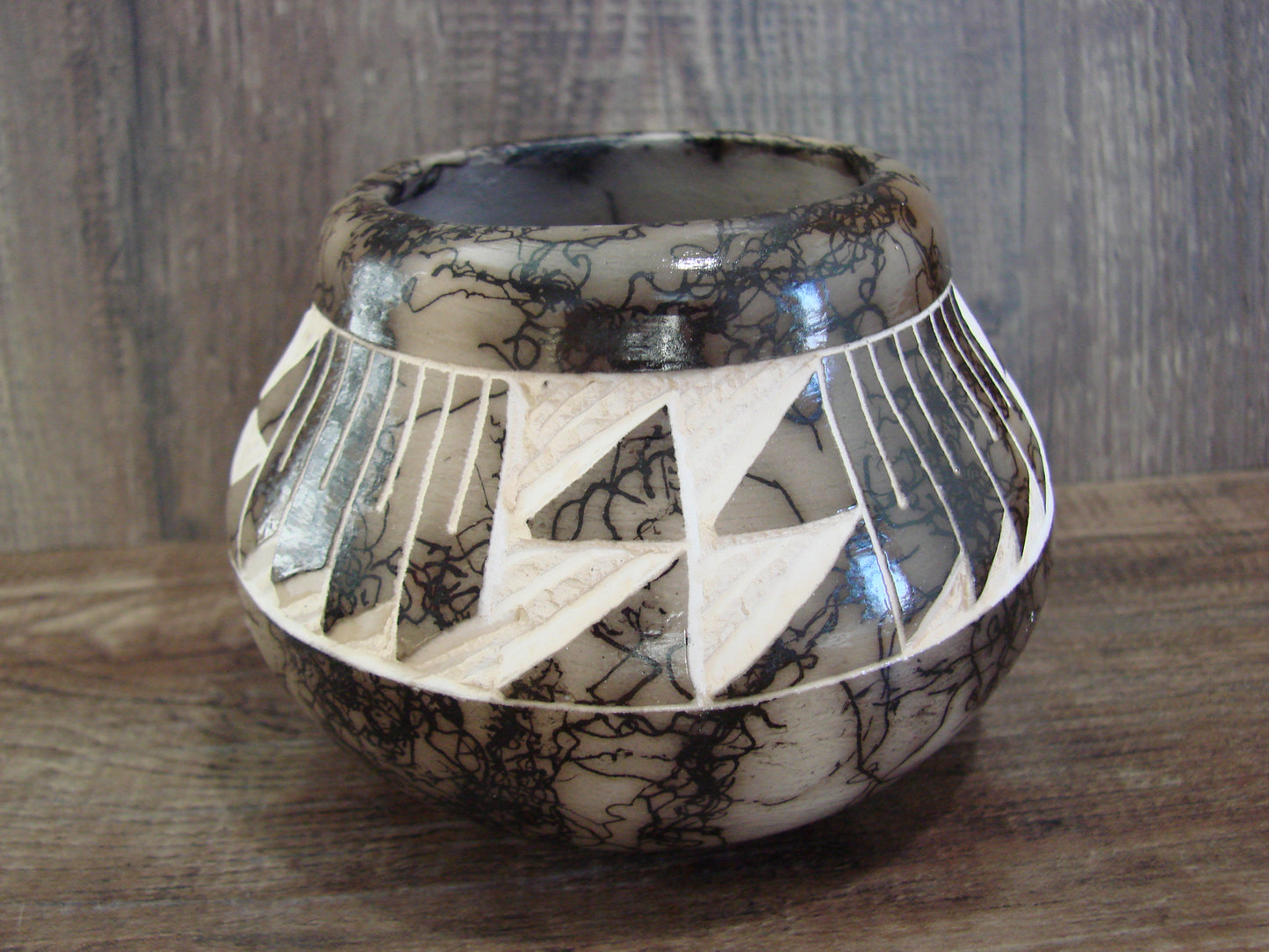 Native American Navajo Indian Horse Hair Pottery by Vail