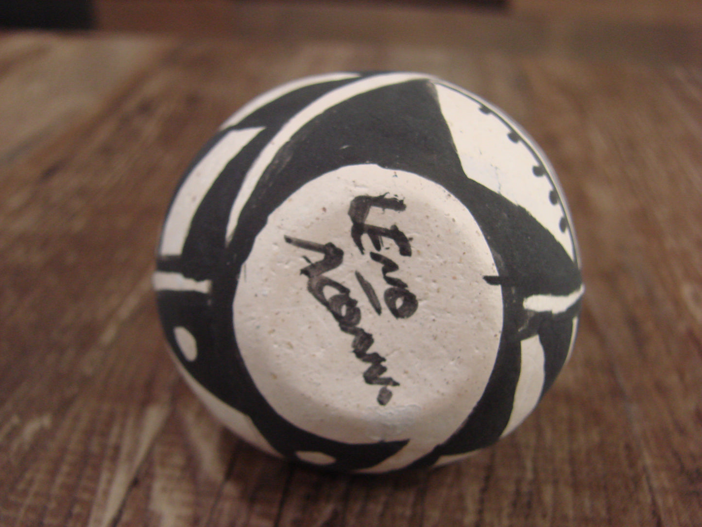 Small Native American Acoma Hand Painted Clay Wedding Vase by Leno