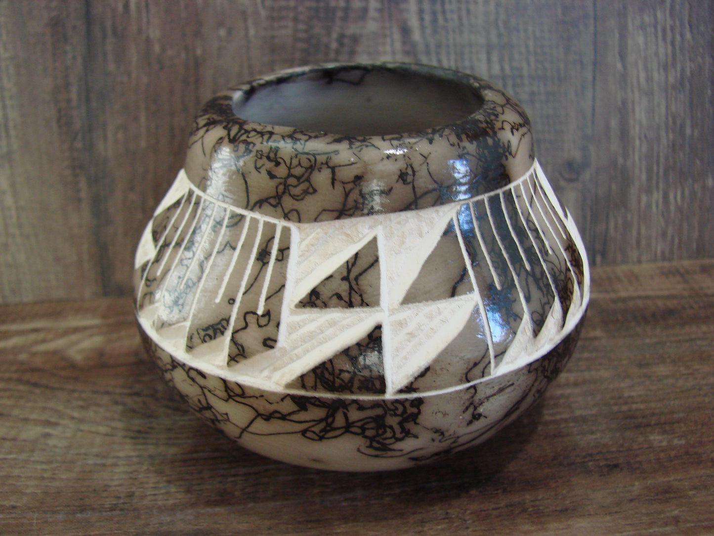 Native American Navajo Indian Horse Hair Pottery by Vail