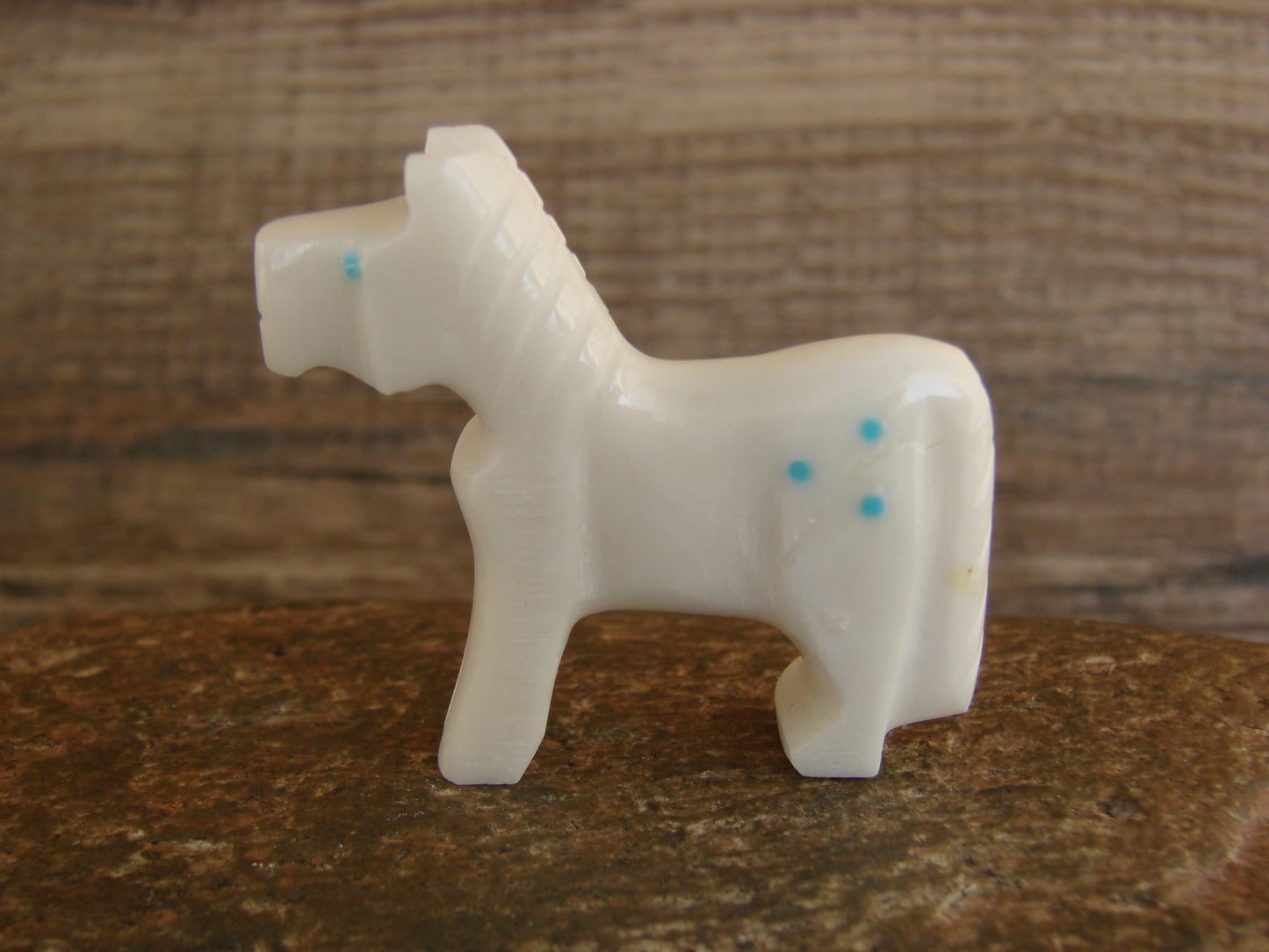 Native American Zuni Indian Hand Carved Horse Marble Fetish by Etsate