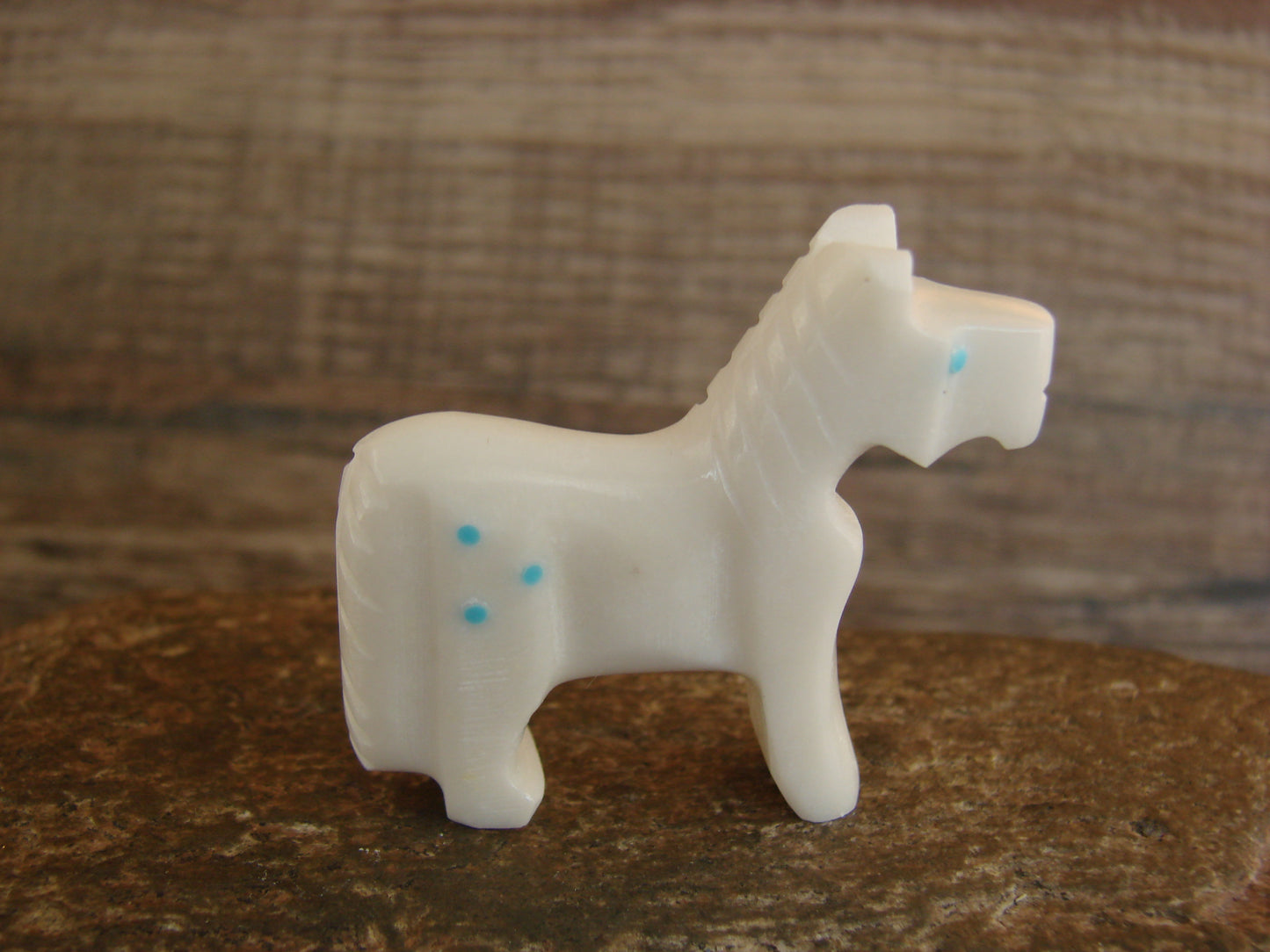 Native American Zuni Indian Hand Carved Horse Marble Fetish by Etsate