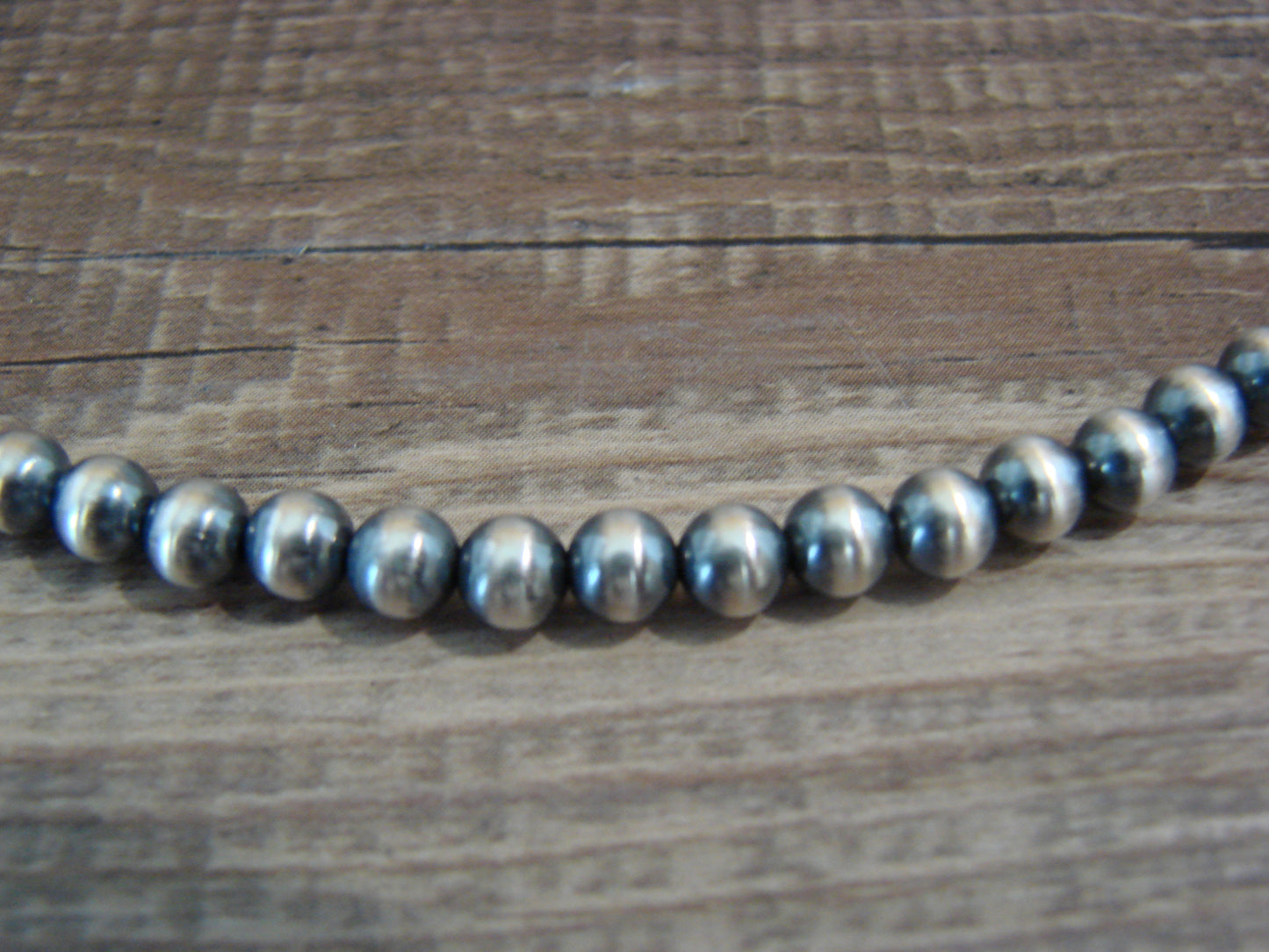 Native American Hand Strung Round Navajo Pearl 16" Necklace by I. John