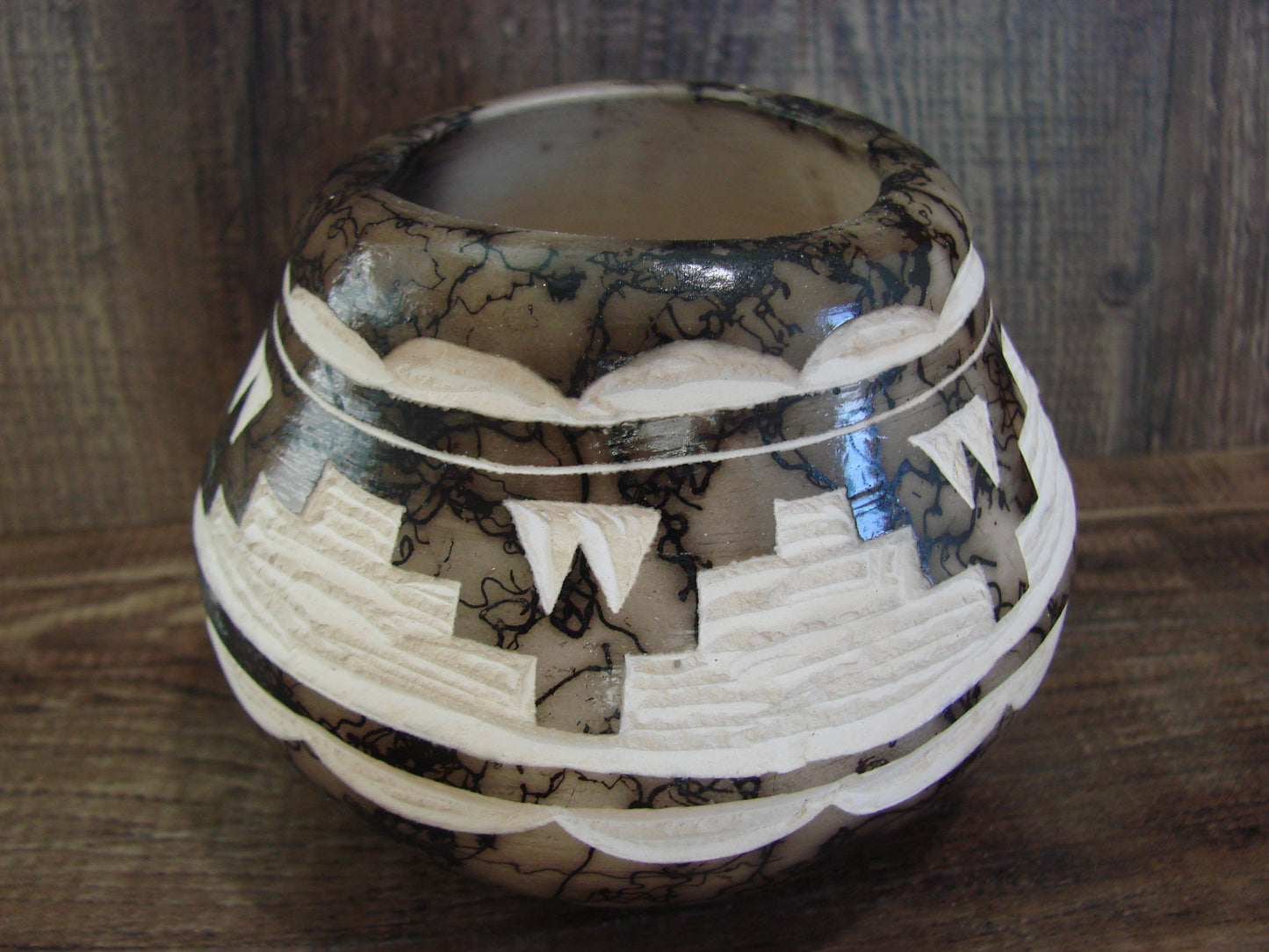 Native American Navajo Indian Horse Hair Pottery by Vail