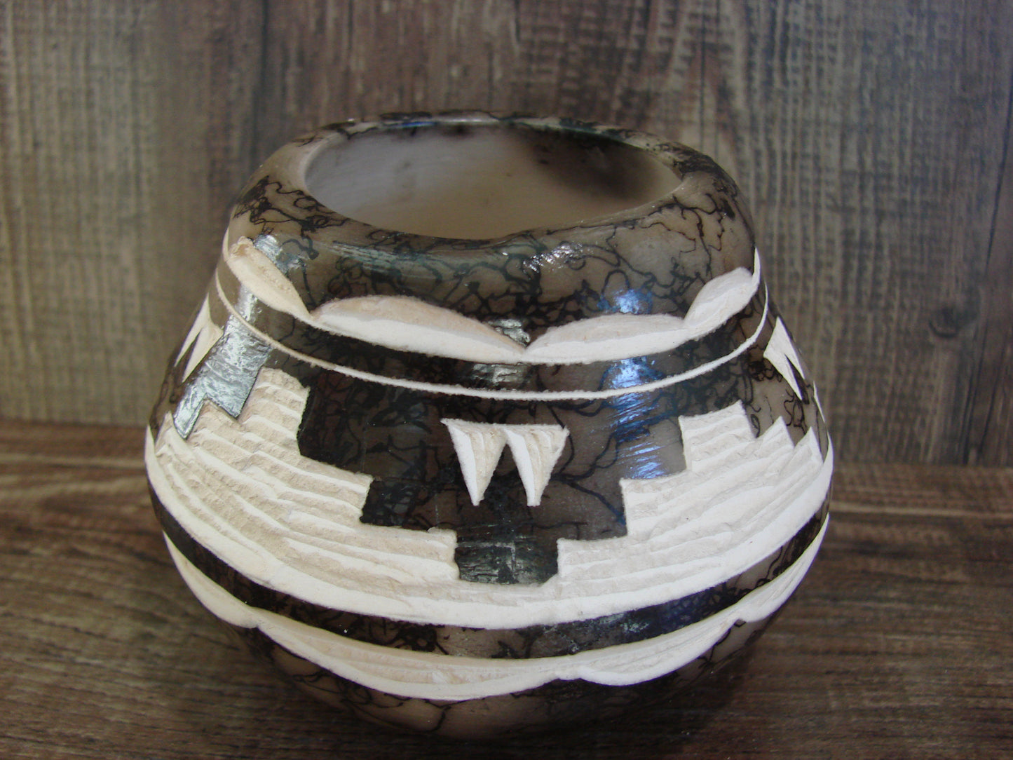 Native American Navajo Indian Horse Hair Pottery by Vail