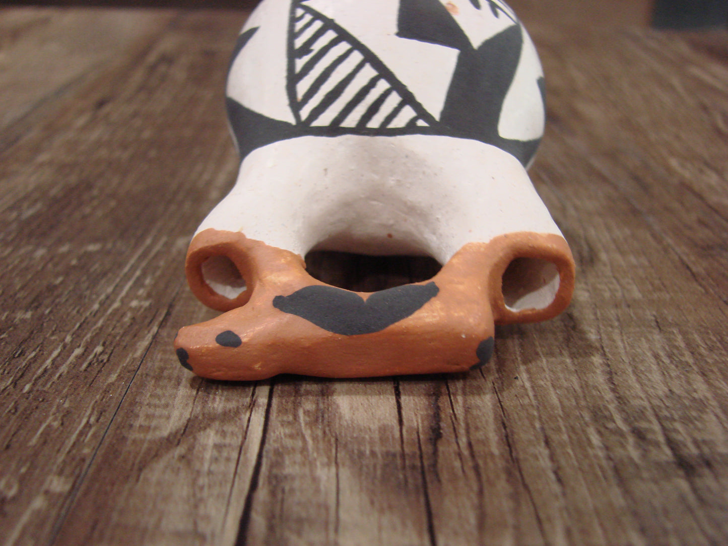Small Native American Acoma Hand Painted Clay Wedding Vase by Leno