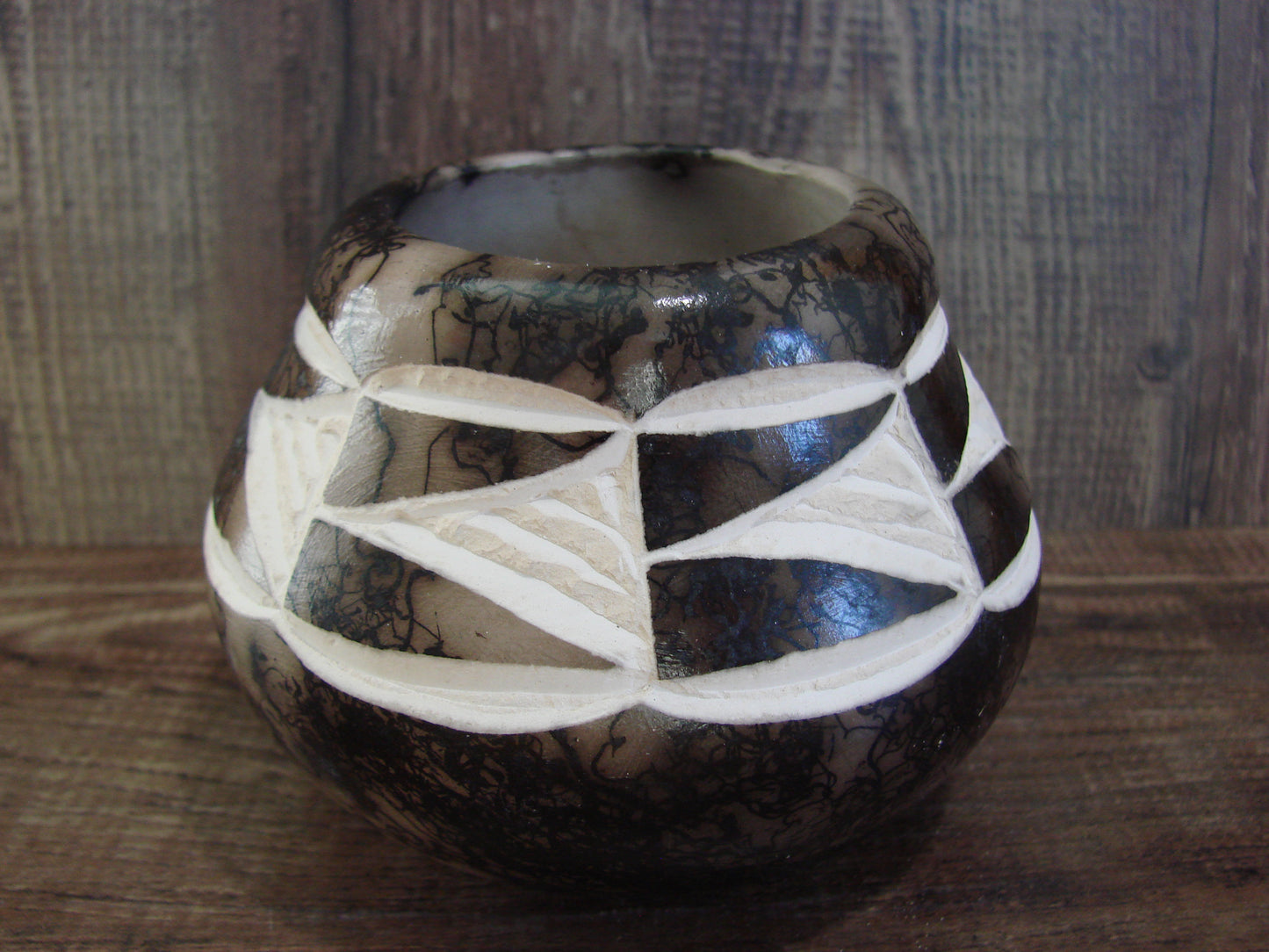 Native American Navajo Indian Horse Hair Pottery by Vail