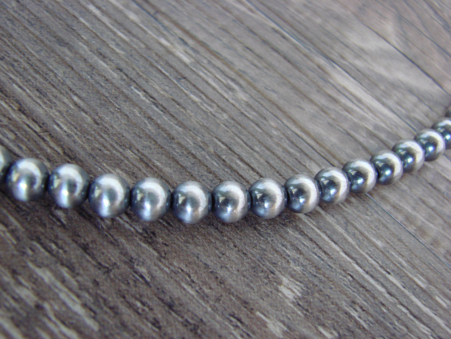 Native American 16" Sterling Silver & Turquoise Navajo Pearl Necklace by McCarthy