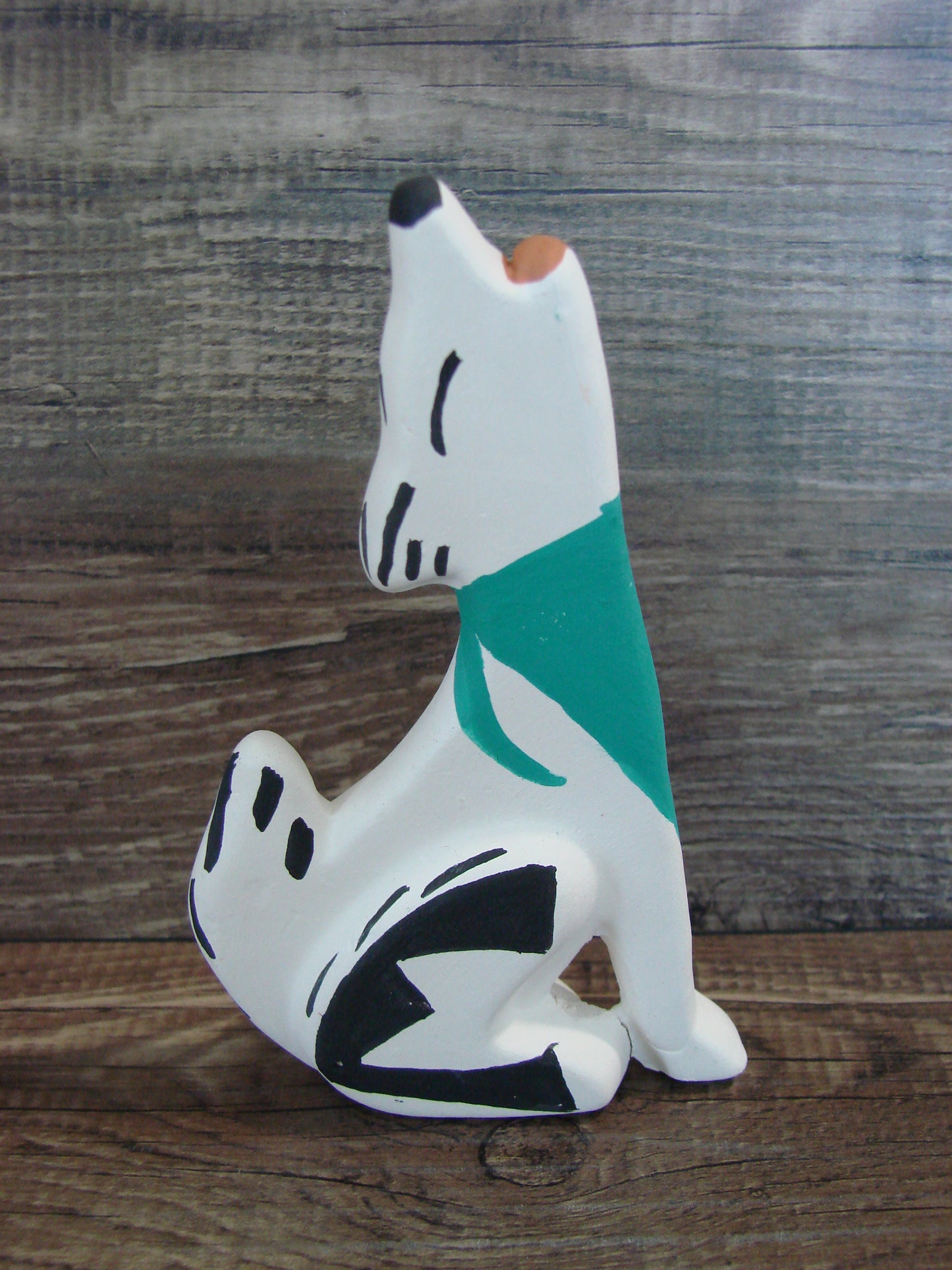 Small Native American Hand Painted Acoma Coyote Pottery by Chino