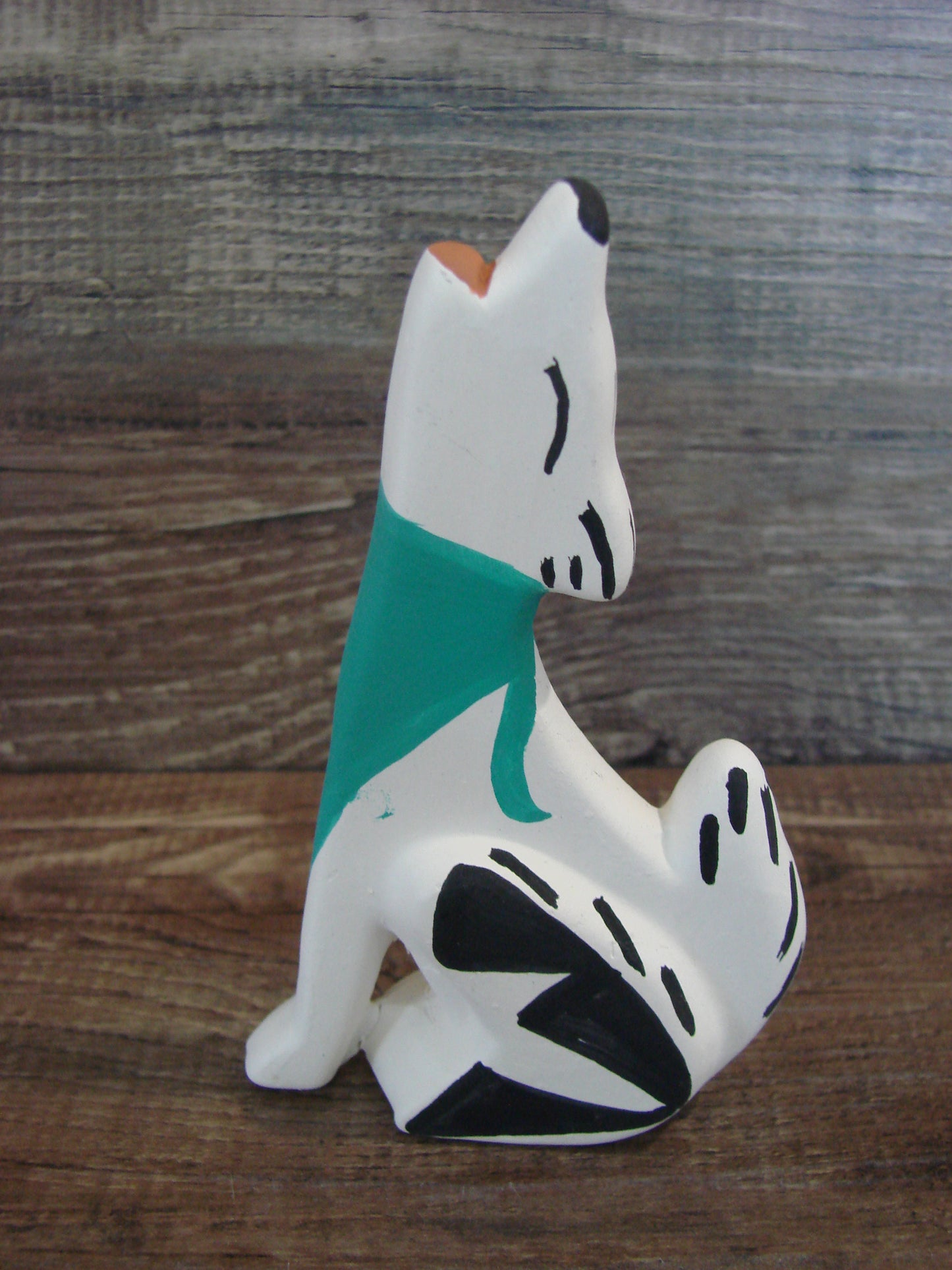 Small Native American Hand Painted Acoma Coyote Pottery by Chino