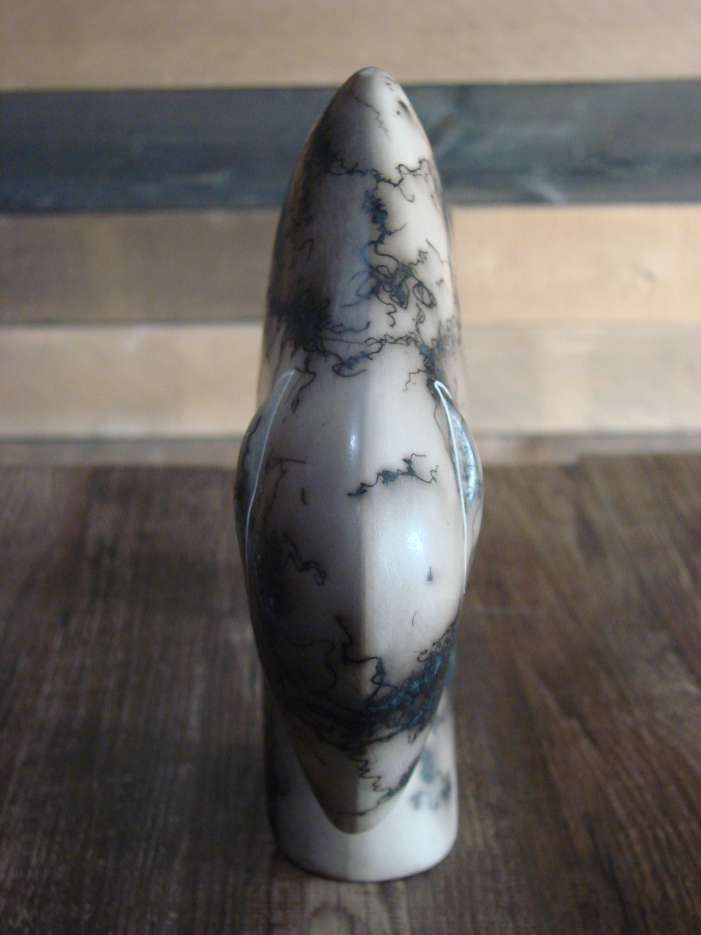Native American Pottery Horse Hair Buffalo Sculpture by Yellow Corn