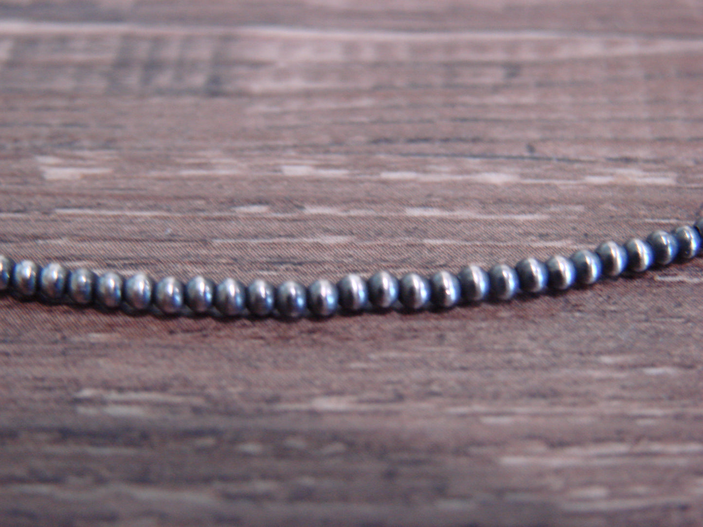 Native American Sterling Silver 2mm Navajo Pearl 22" Necklace - Mariano