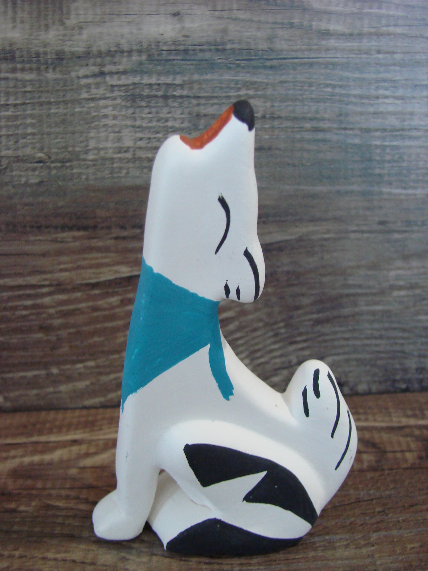 Small Native American Hand Painted Acoma Coyote Pottery by Chino