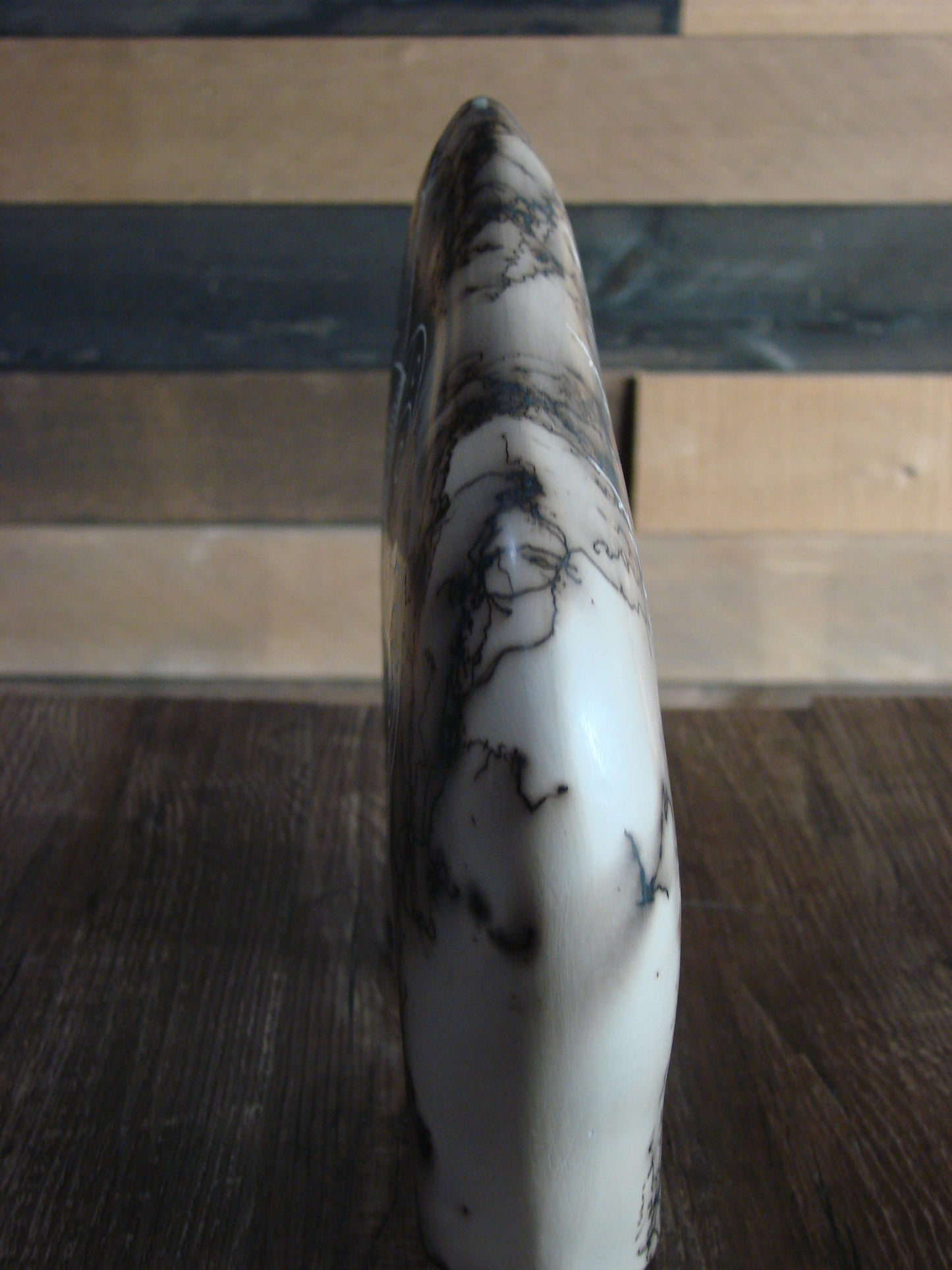 Native American Pottery Horse Hair Buffalo Sculpture by Yellow Corn