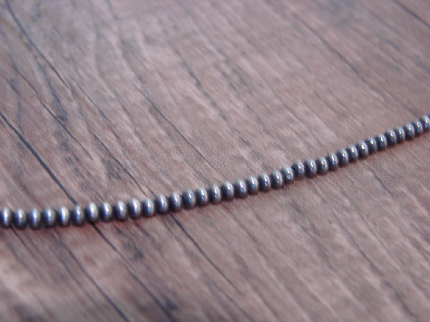 Native American Sterling Silver 2mm Navajo Pearl 22" Necklace - Mariano