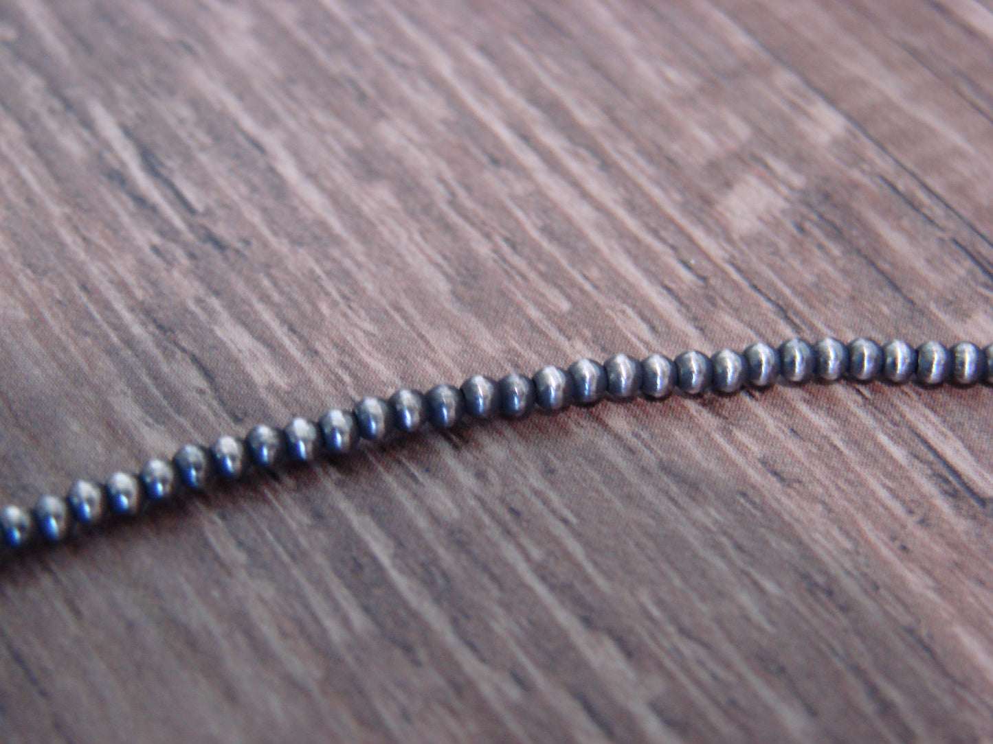 Native American Sterling Silver 2mm Navajo Pearl 22" Necklace - Mariano