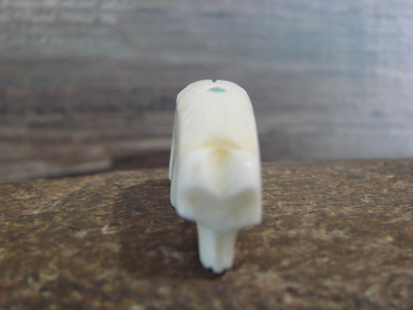 Native American Indian Hand Carved Alabaster Bear Fetish - B. Phillips