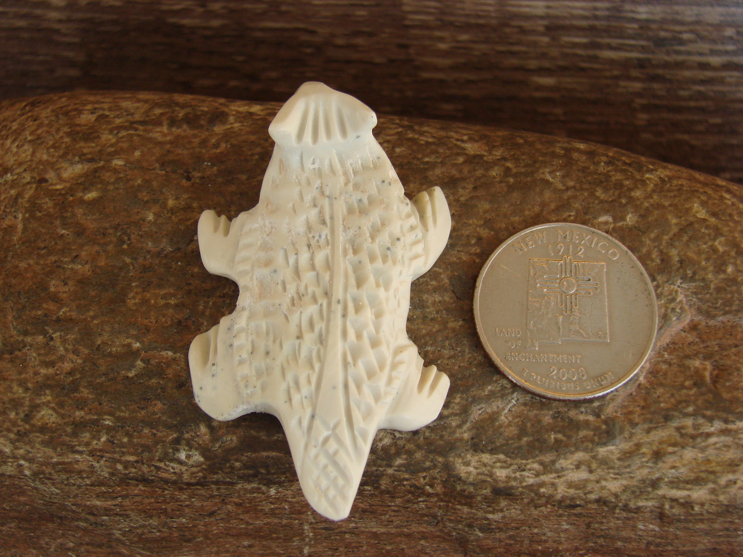 Native American Zuni Fish Rock Horned Toad Fetish - Livingston