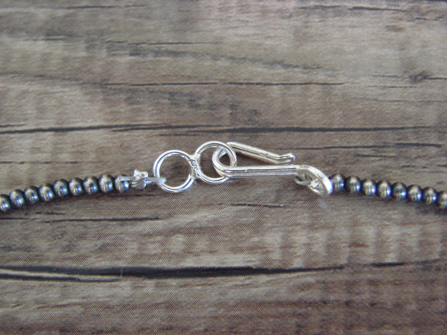 Native American Sterling Silver 2mm Navajo Pearl 22" Necklace - Mariano