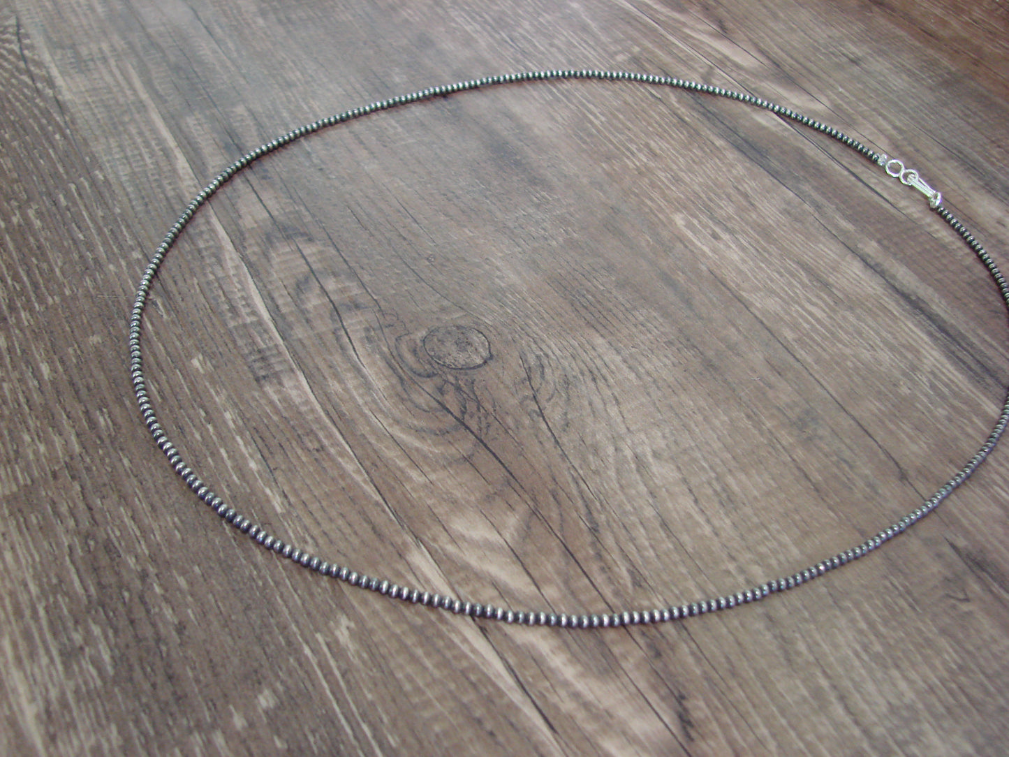 Native American Sterling Silver 2mm Navajo Pearl 22" Necklace - Mariano