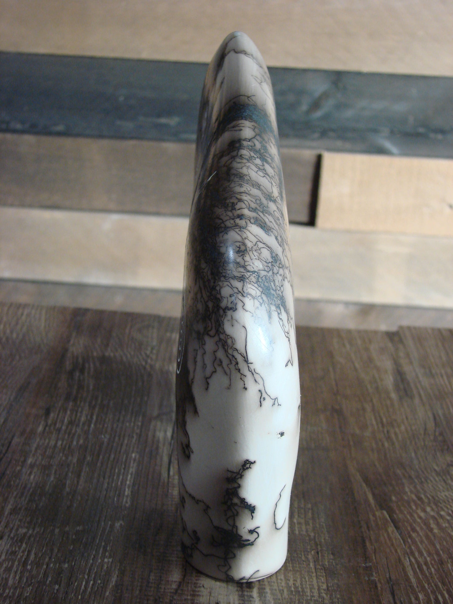 Native American Pottery Horse Hair Buffalo Sculpture by Yellow Corn