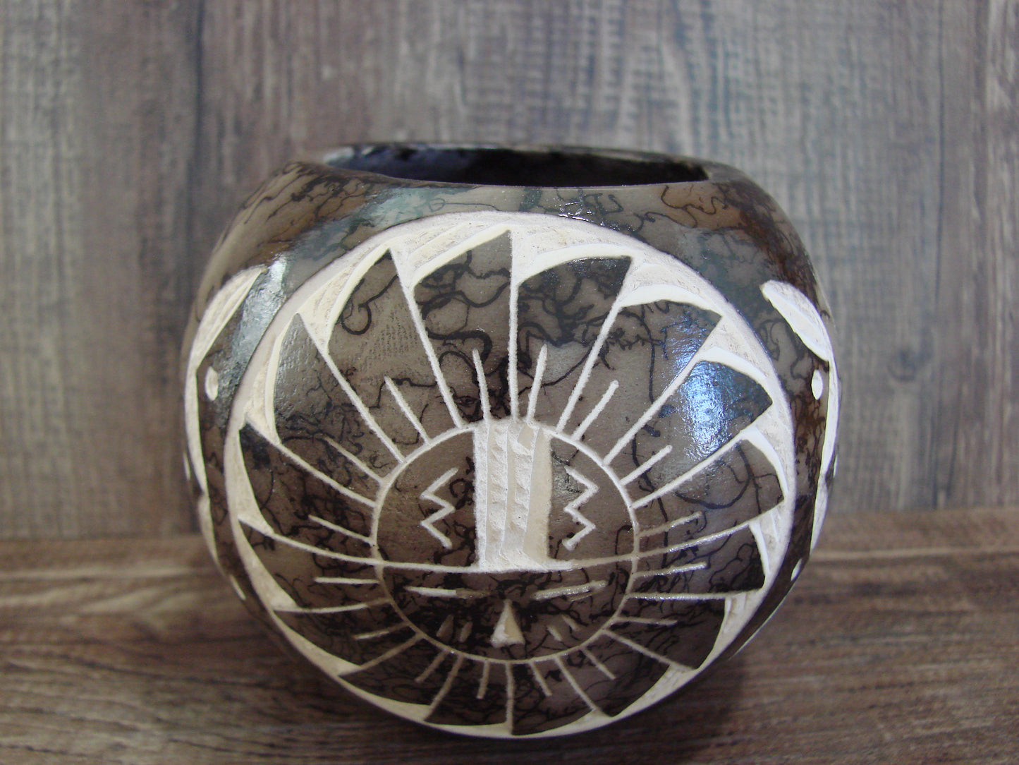 Native American Navajo Indian Horse Hair Pottery by Vail