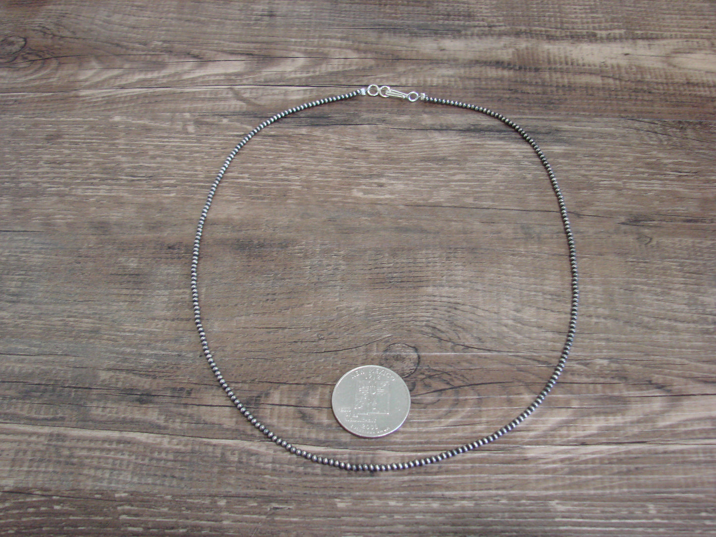 Native American Sterling Silver 2mm Navajo Pearl 18" Necklace - Mariano