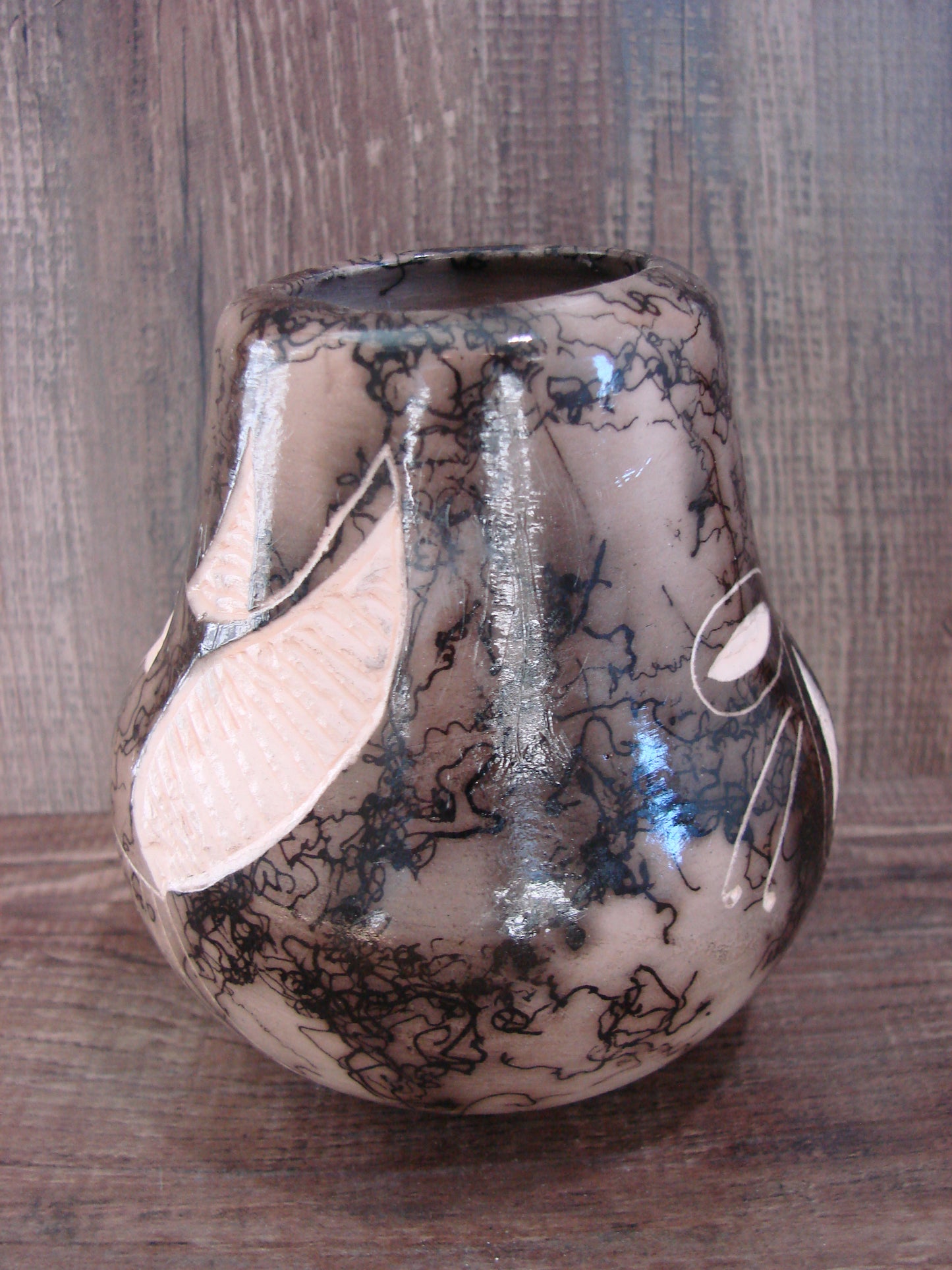 Native American Navajo Indian Horse Hair Pottery by Vail