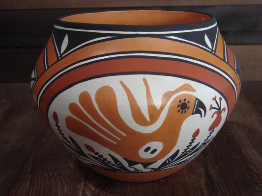 Native American Hand Coiled Fine Line Hand Painted Pottery by Joe
