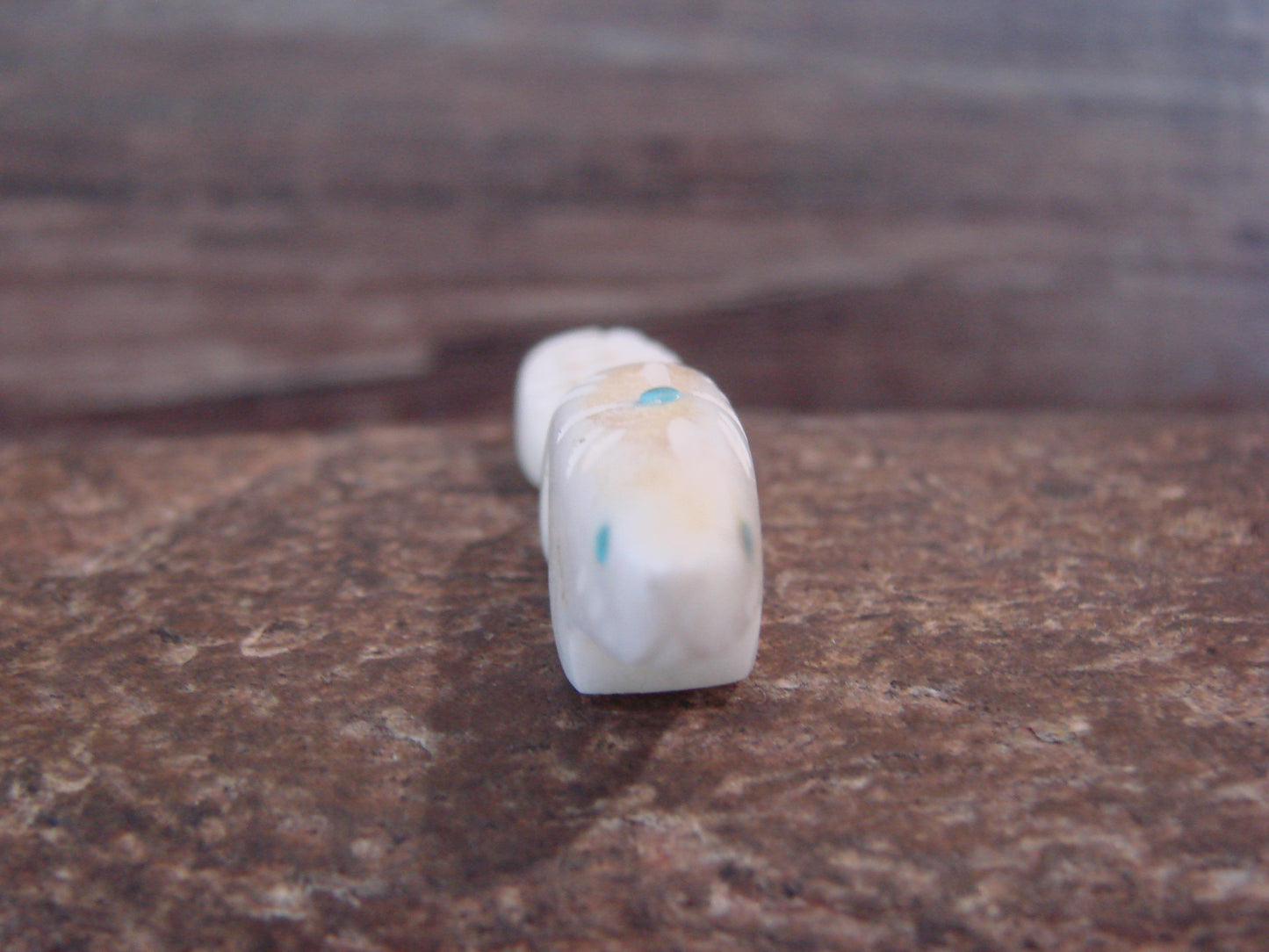 Native American Indian Hand Carved Alabaster Beaver Fetish - B. Phillips