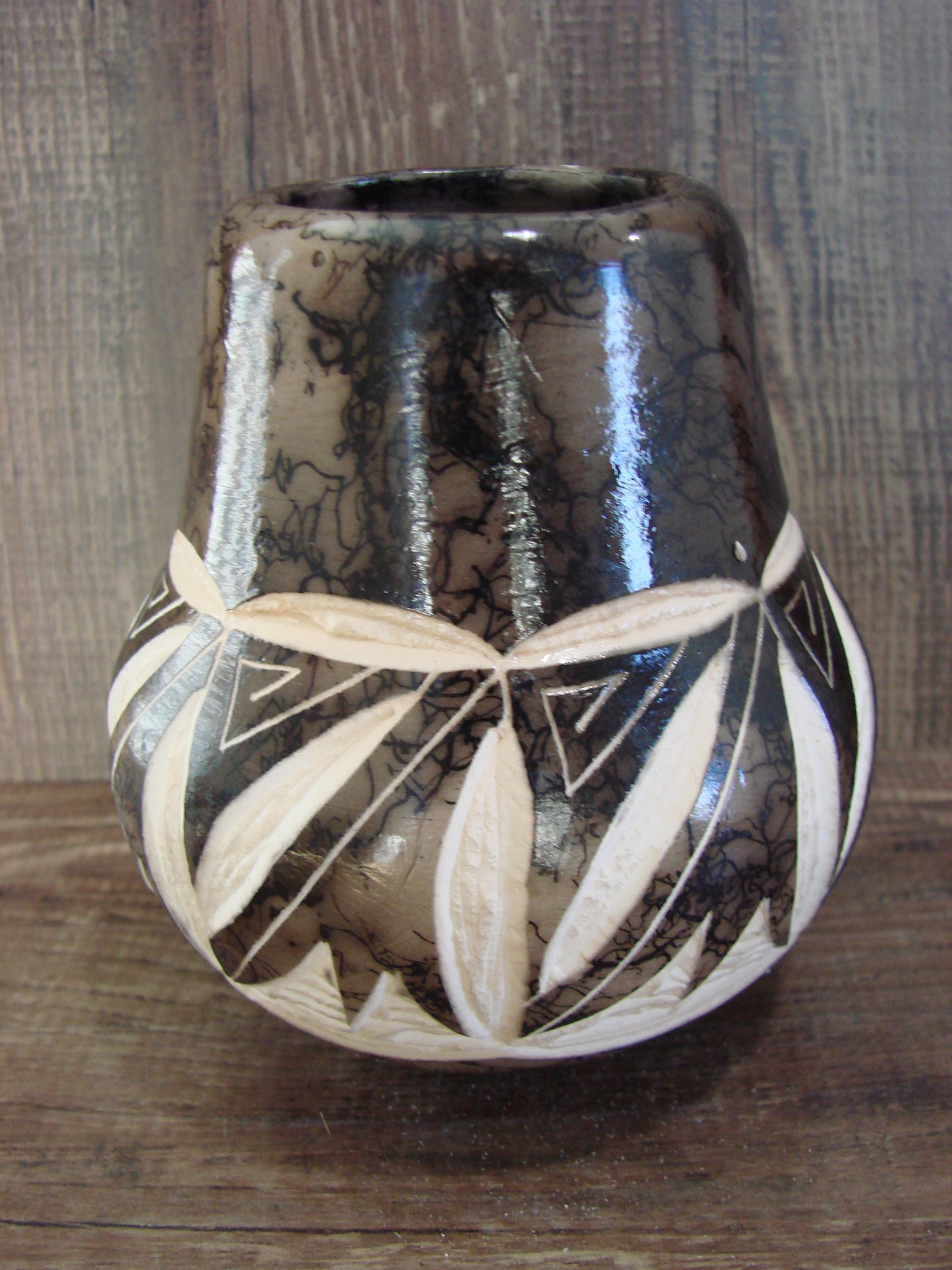 Native American Navajo Indian Horse Hair Pottery by Vail