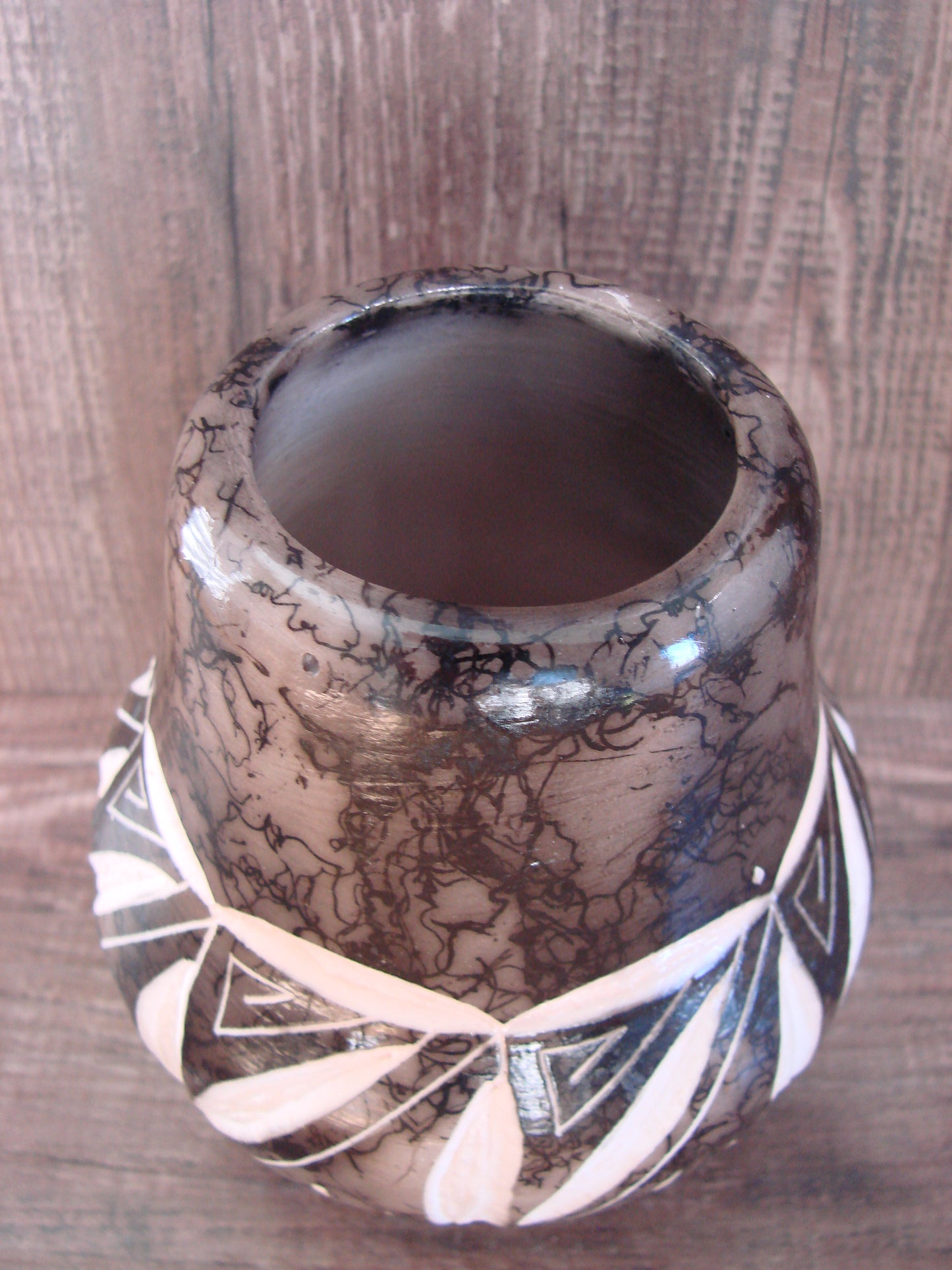 Native American Navajo Indian Horse Hair Pottery by Vail