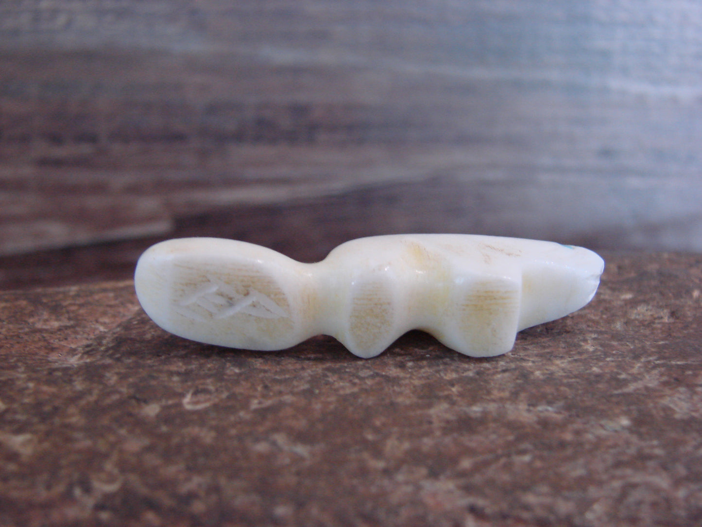 Native American Indian Hand Carved Alabaster Beaver Fetish - B. Phillips