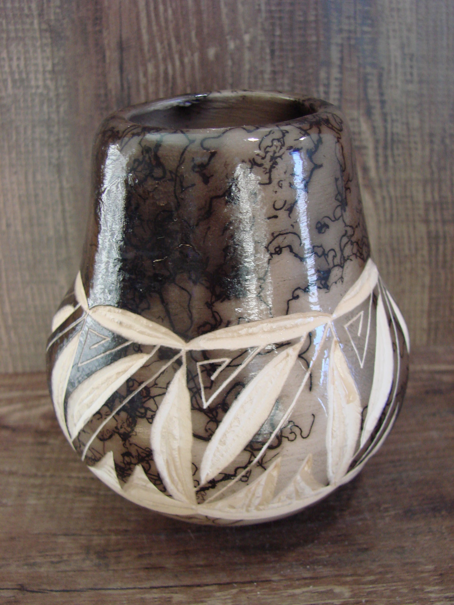 Native American Navajo Indian Horse Hair Pottery by Vail