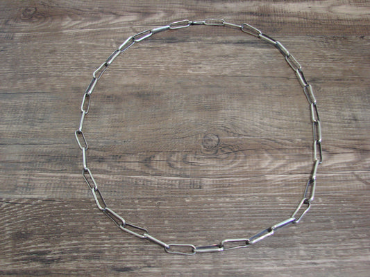 Native American Sterling Silver 24" Link Chain Link Necklace - Yazzie
