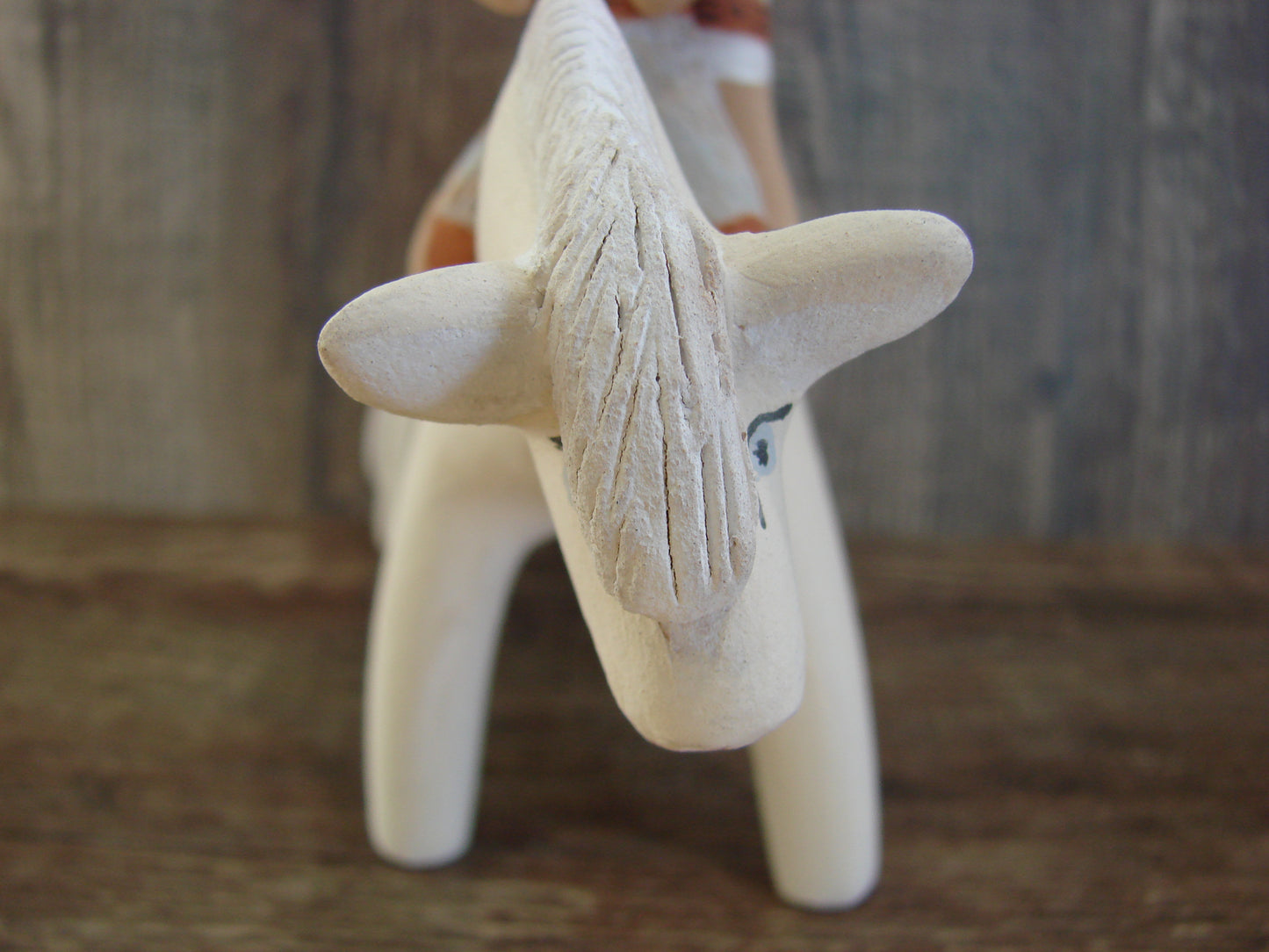 Native American Jemez Clay Hand Sculpted Horse Pottery Signed Fragua