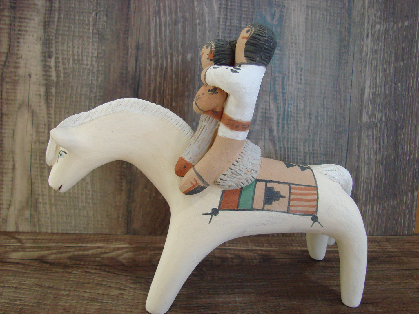 Native American Jemez Clay Hand Sculpted Horse Pottery Signed Fragua