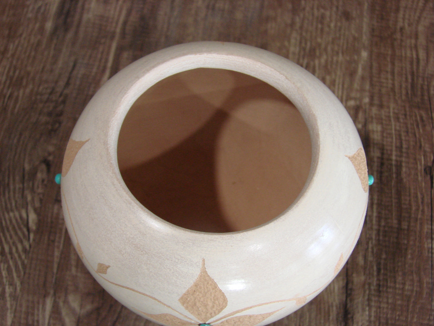 Native American Indian Handmade Clay Floral Pottery by Marcella Yepa