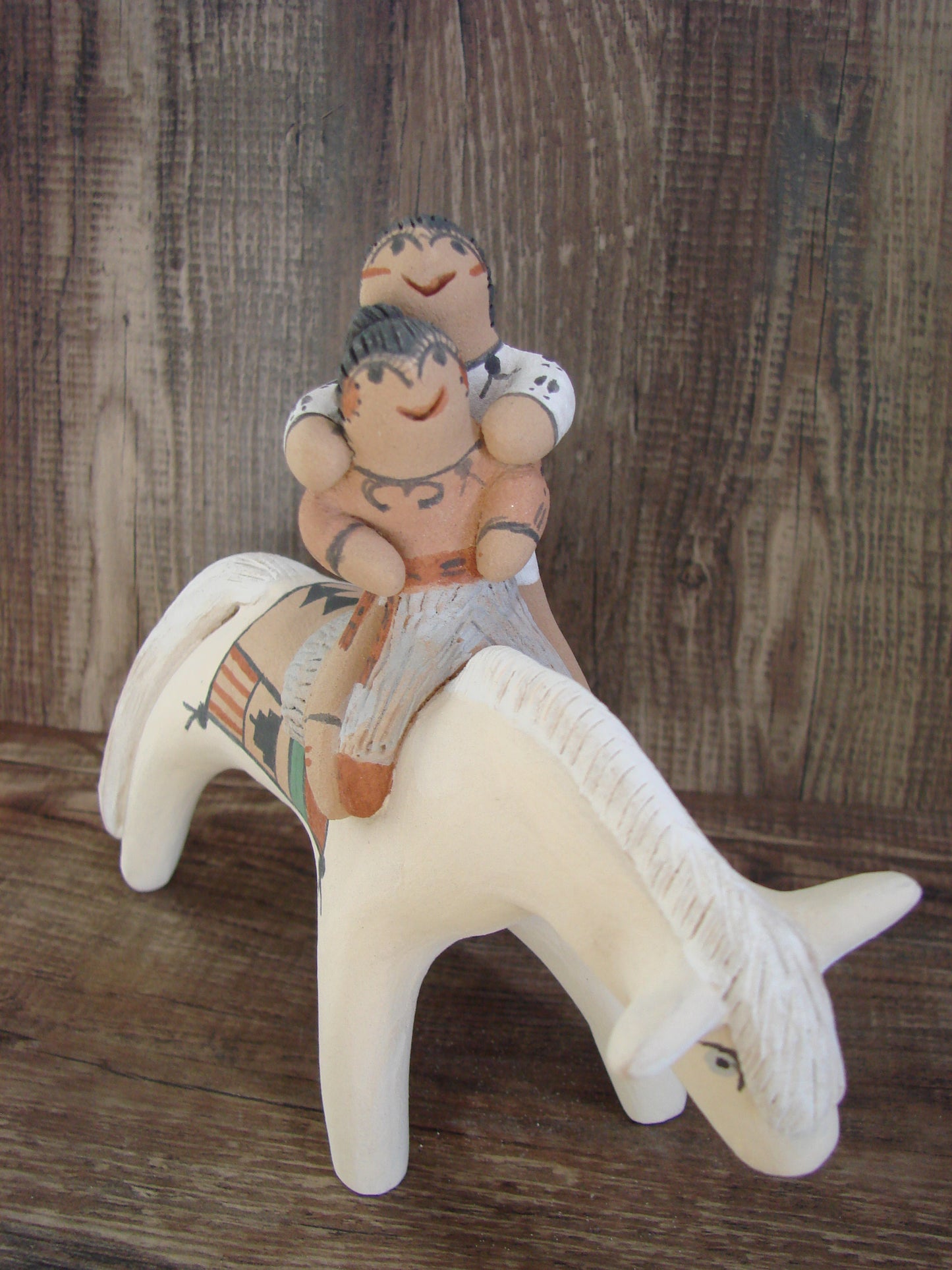 Native American Jemez Clay Hand Sculpted Horse Pottery Signed Fragua