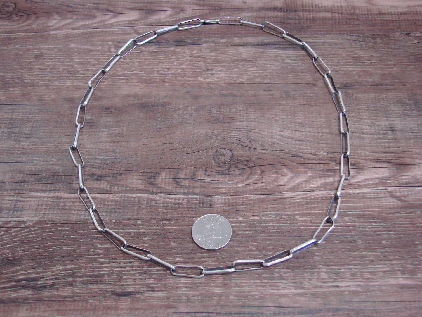 Native American Sterling Silver 24" Link Chain Link Necklace - Yazzie