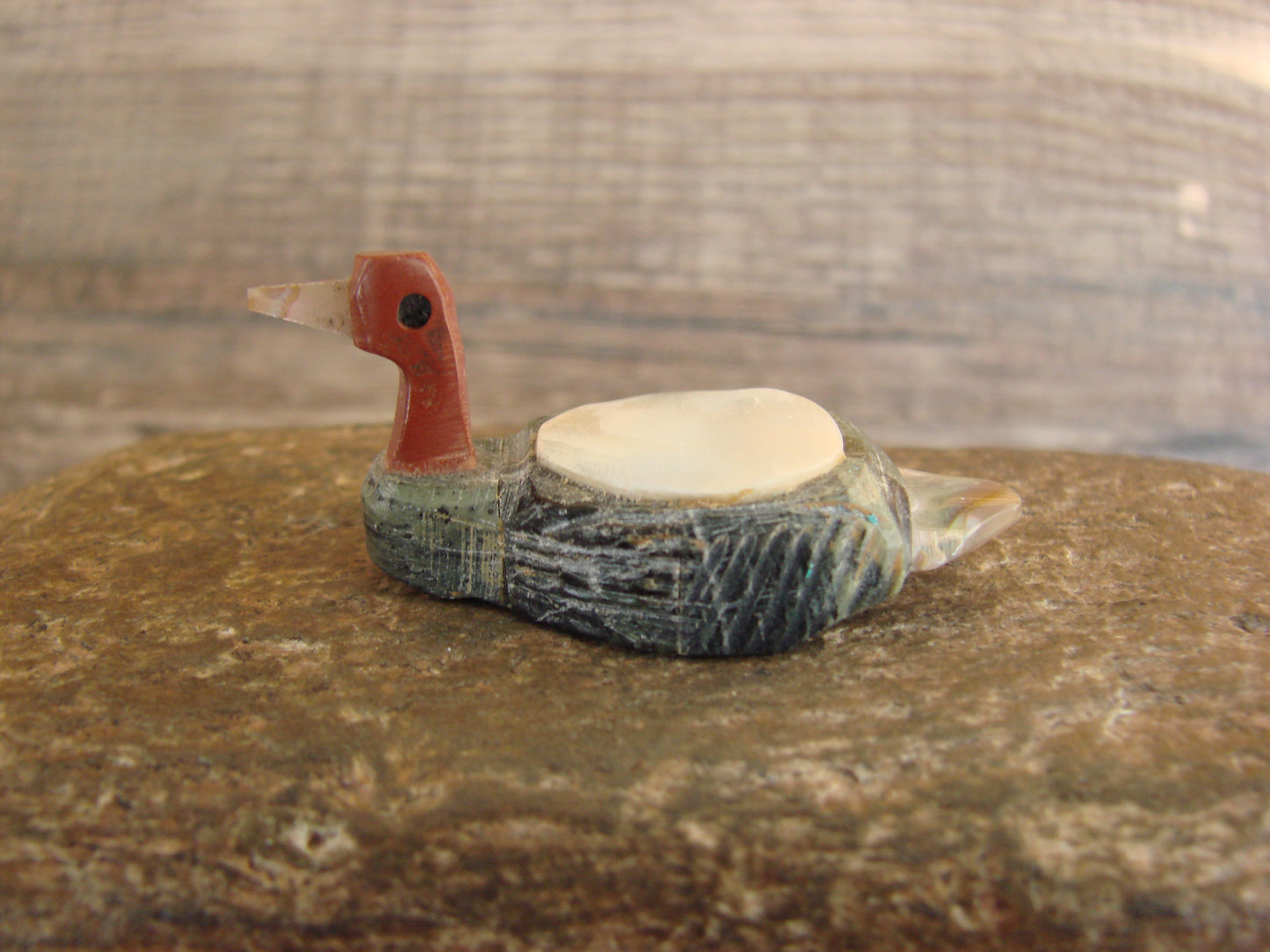 Native American Zuni Hand Carved Duck Fetish - Boone