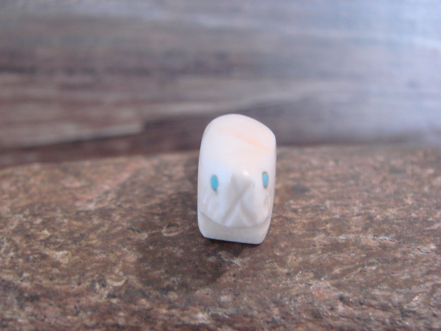 Native American Indian Hand Carved Alabaster Beaver Fetish - B. Phillips