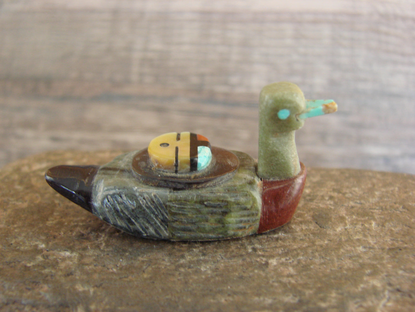 Native American Zuni Hand Carved Duck Fetish - Boone